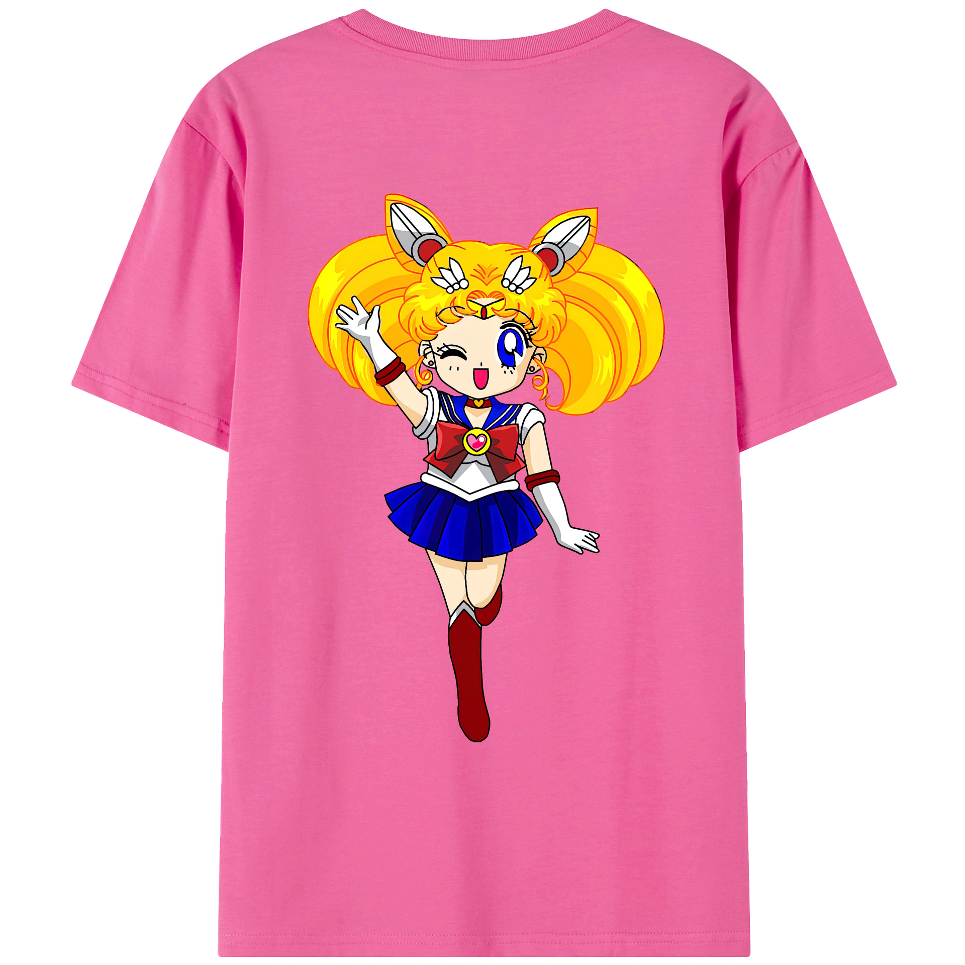 （画像用） 美少女戦士セーラームーン 月野 うさぎ つきの うさぎ Sailor Moon Tsukino Usagi レディース半袖Tシャツ(バックプリント)